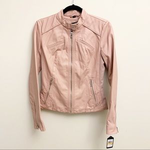 SOLD] GUESS Faux Leather Jacket Pale Pink Small